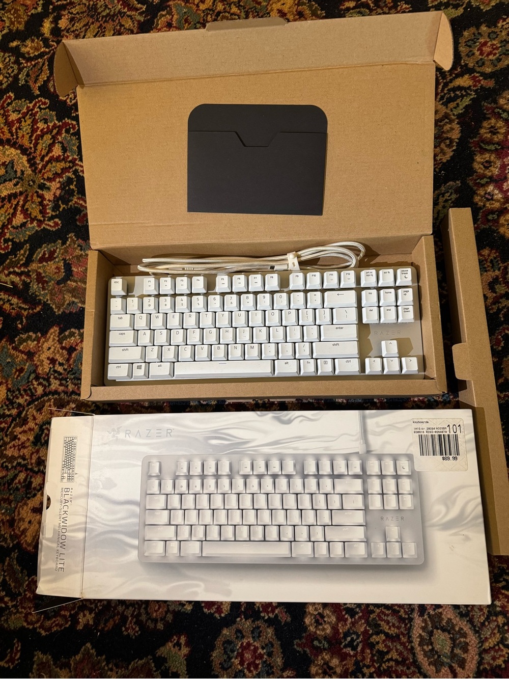 Razer White Tenkeyless Mechanical Keyboard with White Cable
